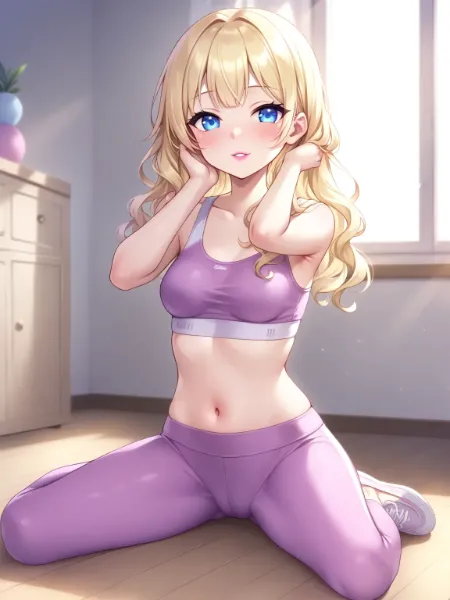 陽光の部屋で始まるフィットネスデイ