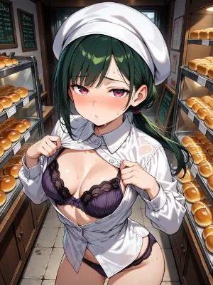 誰もいないベーカリーとパンの香り