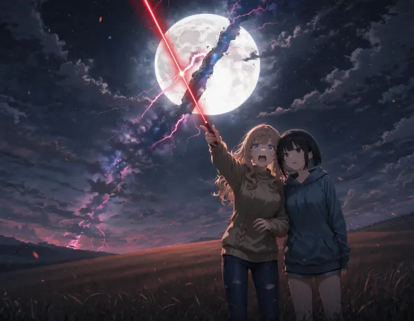 黒髪＆ブロンド・お月見