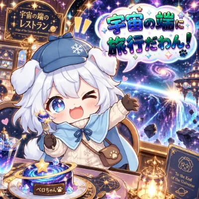 ペロちゃん、宇宙の端に旅行。