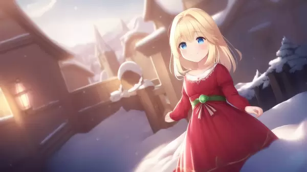 冬の日の金髪少女