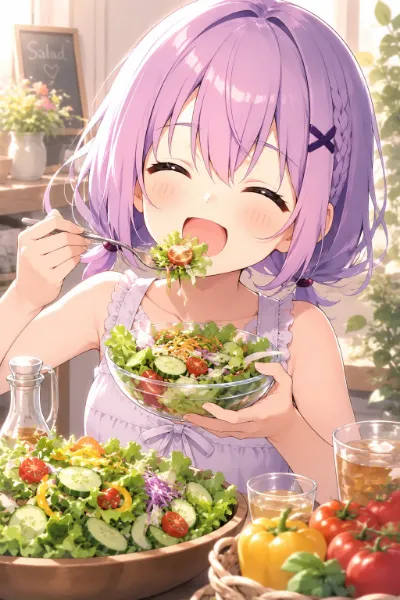 サラダおいしいー(๑´ڡ`๑)