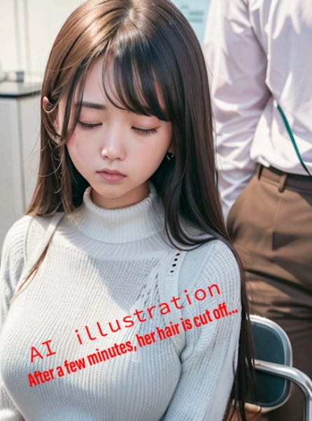 目を瞑るロングヘア美少女