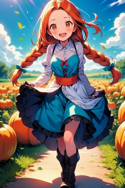 かぼちゃ畑でお散歩