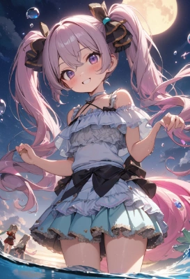海とキャラメルミントのミニスカートガール
