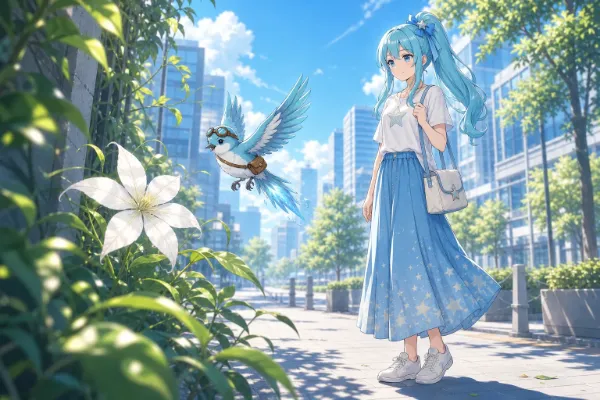 碧衣(2026/07/21、カザグルマの花、そして膝下スカート)
