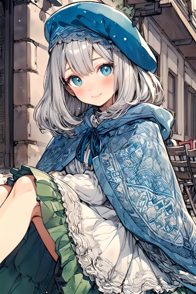 Blue Beret　&　Blue Poncho