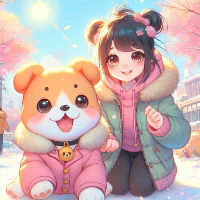 少女と犬