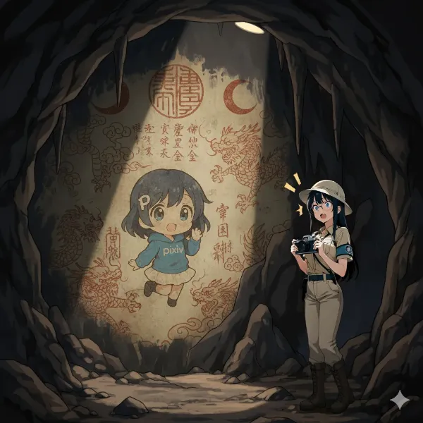 前人未到の洞窟の中にも照明は存在する