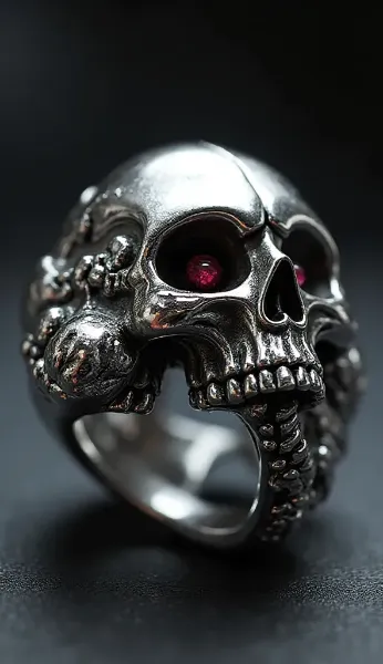 シルバーリング(髑髏，ドラゴン)