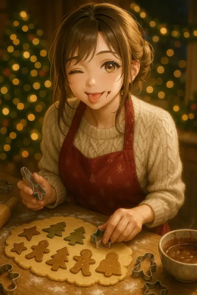 クリスマスの甘い秘密のクッキー作り