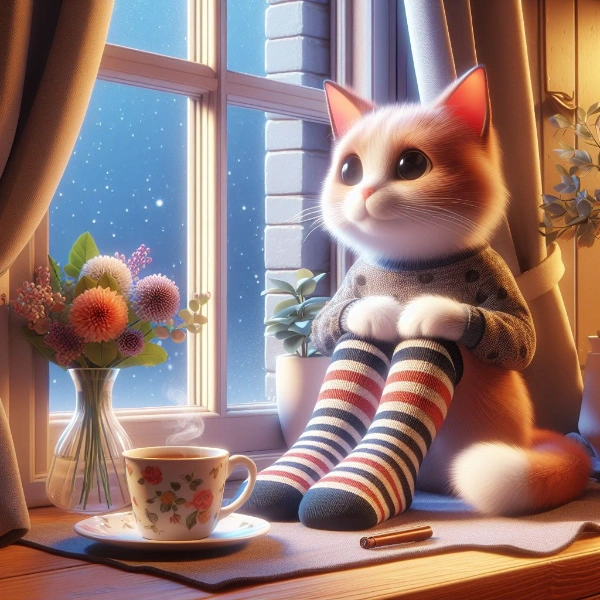 ハイソックスの猫ちゃん