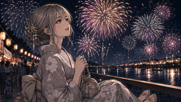 花火大会（レージュちゃん）