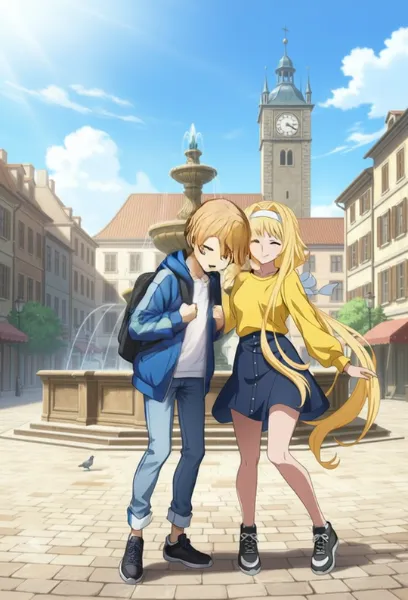 ユージオとアリスが仲良く記念撮影の動画です