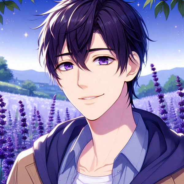 ラベンダー畑と、黒髪短髪男性＊その1(9枚)
