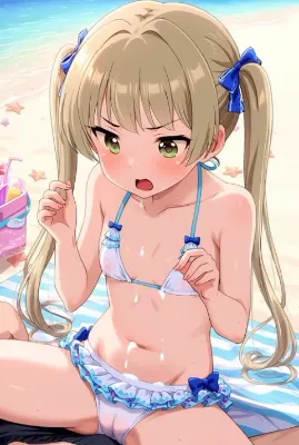 千佳ちゃん盛大に白い液体をぶっかけられて嫌がる