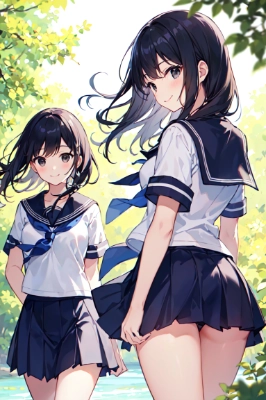 仲良しな二人の女子高生 in 公園