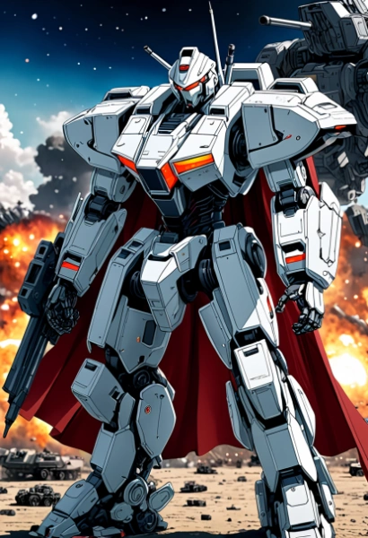 ８０年代っぽい塗りの戦闘ロボ