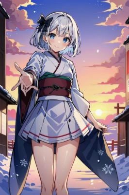 ショートヘアー着物ちゃん