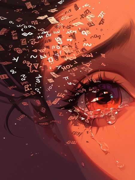 情報が涙からこぼれ落ちる。