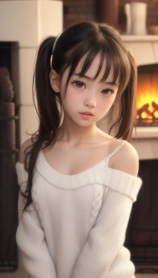 美少女と暖炉6