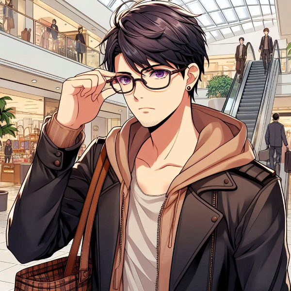 バッグを持っている、黒髪短髪男性★その2(9枚)