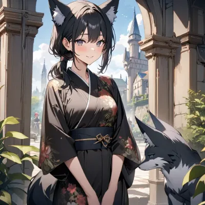 黒髪狐耳の女の子4