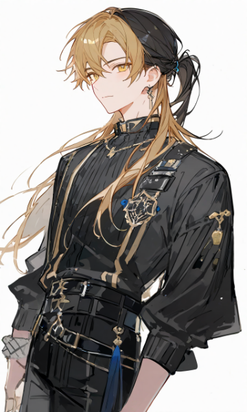 ハーフアップ男子