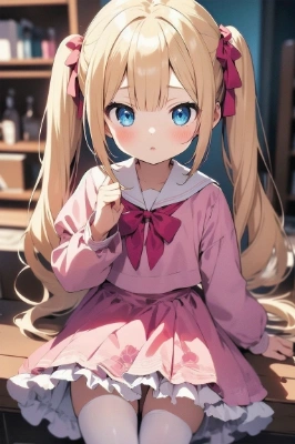 金髪ツインテ×ピンクセーラー