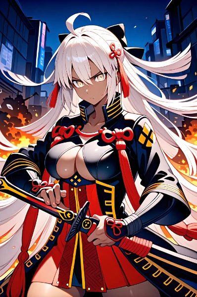 決闘する沖田オルタさん