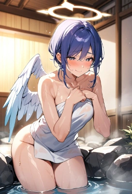 温泉ボーイッシュ天使さん 恥じらい