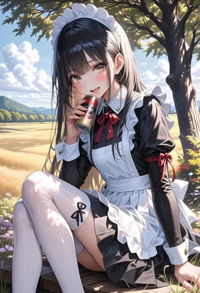 メイドの爽快休憩タイム