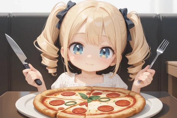 お嬢様初めてピザを食べる