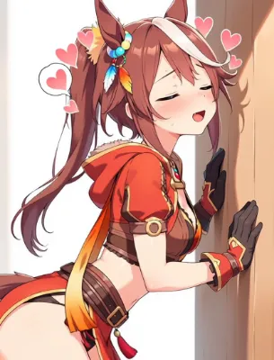 幸せそうな馬耳少女