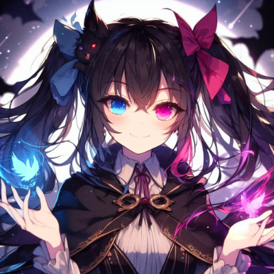 オッドアイな、黒髪ツインテール少女★その1(2枚)