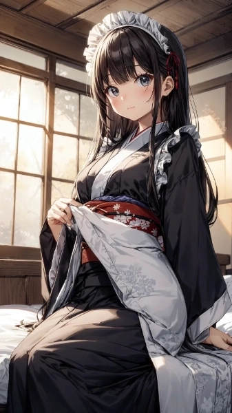 誘う和メイドさん