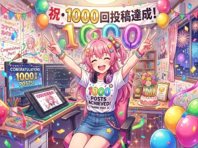 1000投稿達成!!