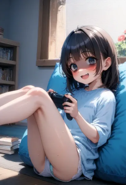 一緒にゲームする姪っ子ちゃん