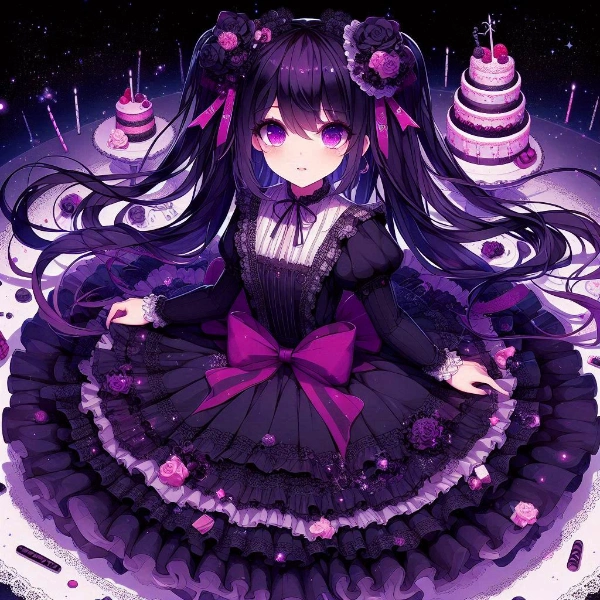 黒髪ツーサイドアップで、黒ゴスロリなうちの子と、ケーキ★(22枚)