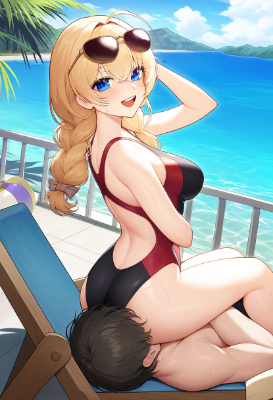 サングラスの美少女による顔面騎乗