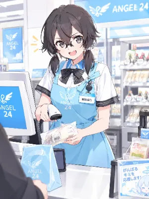 コンビニでバイトする朝田さん