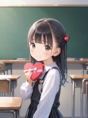 【サンプル】ぺったんこ〇リ〇リJ〇ちゃんたちからバレンタインチョコ＆Hなプレゼント（12枚）