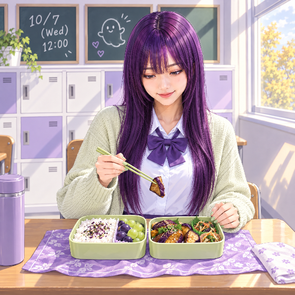 10/7 秋ナス弁当(ピオちゃん）