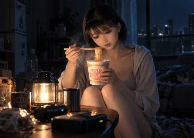 長時間停電の部屋で・・・