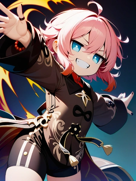 コスプレしてご満悦の生意気ピンク