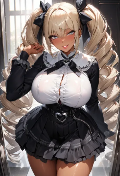 セーラーカラー黒ワンピ