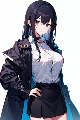 サイバーパンクっぽい黒髪の女の子