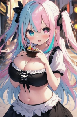 地雷系ディアンドルとプリンの女の子です