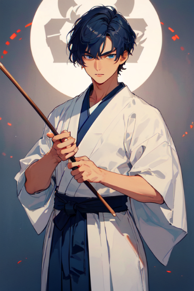 弓道着を着た、男性達・その1（18枚）