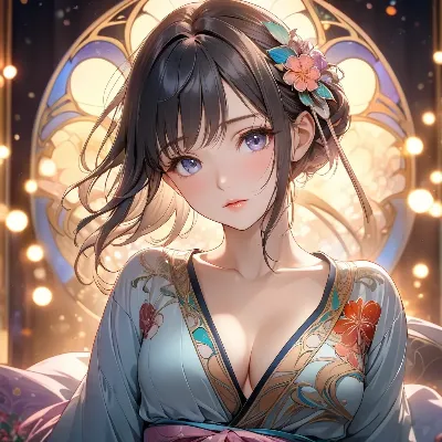 幻想の光に浮かぶ花の少女
